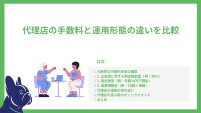 広告代理店の手数料と運用形態の違いを比較｜相場はいくら？手数料（Fee）20％は普通？