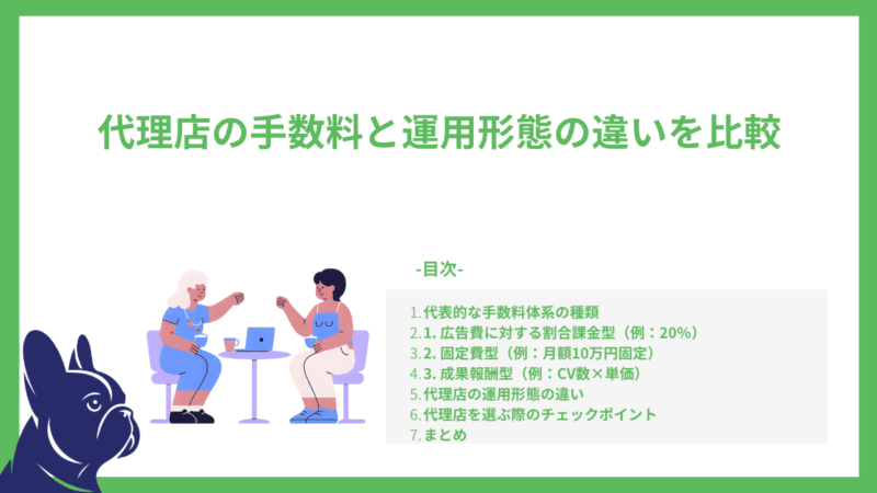 広告代理店の手数料と運用形態の違いを比較｜相場はいくら？手数料（Fee）20％は普通？