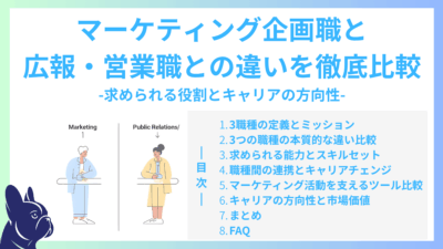 マーケティング企画職と広報・営業職との違いを徹底比較｜求められる役割とキャリアの方向性