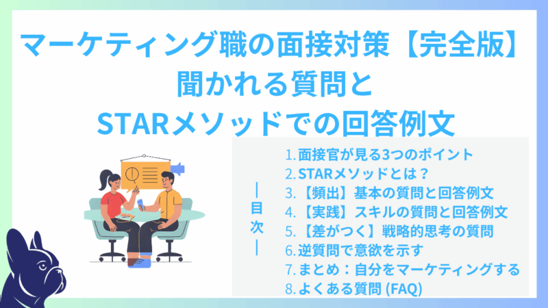 マーケティング職の面接対策【完全版】聞かれる質問とSTARメソッドでの回答例文