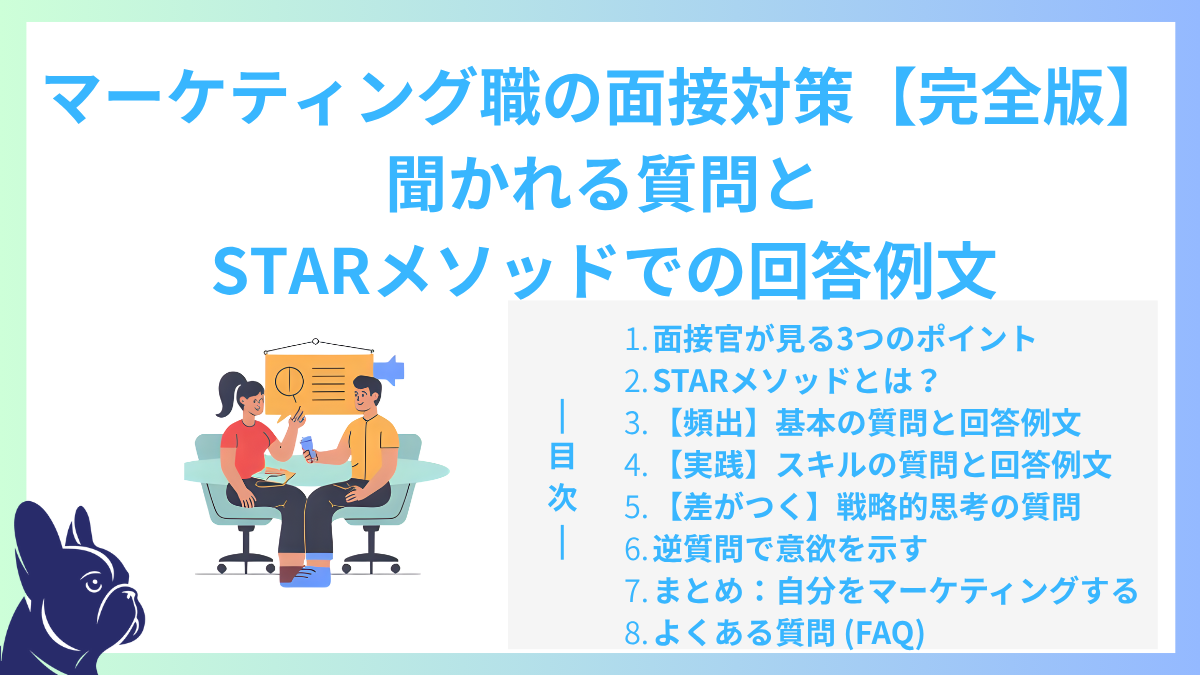 マーケティング職の面接対策【完全版】聞かれる質問とSTARメソッドでの回答例文