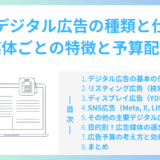 主要デジタル広告の種類と仕組み 媒体ごとの特徴と予算配分